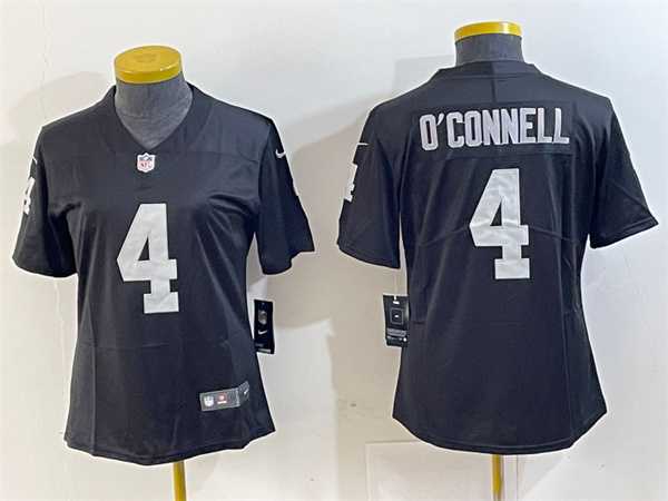 Women%27s Las Vegas Raiders #4 Aidan O%27Connell Black Vapor Untouchable Limited Football Stitched Jersey->women nfl jersey->Women Jersey